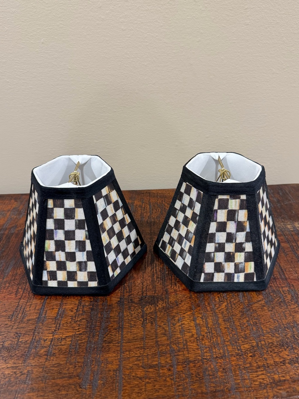 MacKenzie-Childs Courtly Check Chandelier Shades, Pair of 2